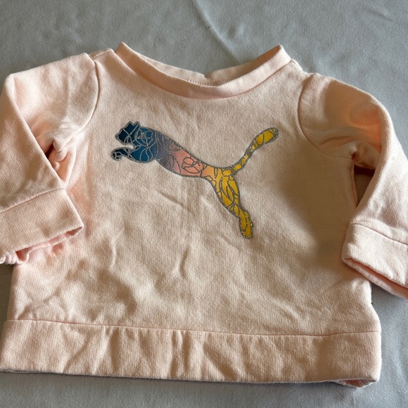 Puma Kids - Light Pink Sweatshirt with Colorful Logo - Picture 1 of 3